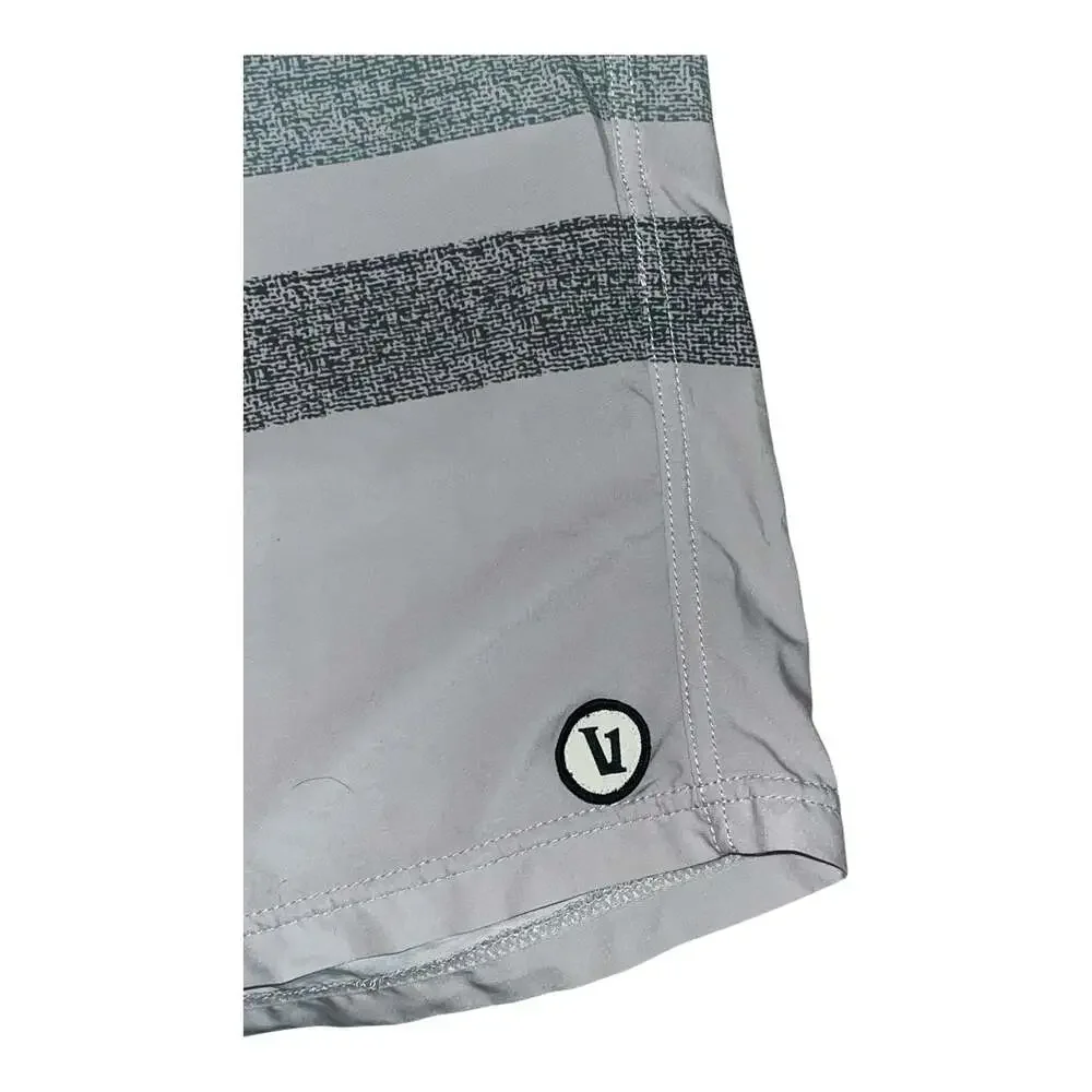 Vuori Men's Striped Elastic Waist Board Shorts with Drawstring 8in inseam
